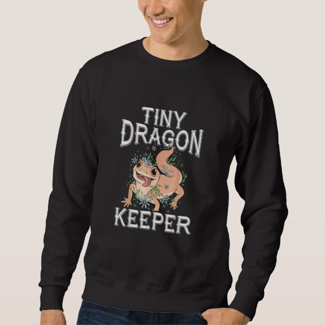 Tiny Dragon Keeper  Leopard Gecko   Lizard Reptile Sweatshirt (Front)