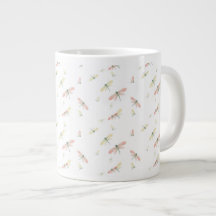 Tiny Dragonflies on White Large 15oz Mug