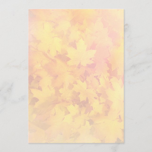 Tiny Fall Leaf Pattern Nature Fan Program Paper (Front)