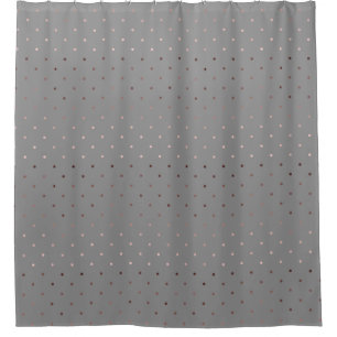 tiny faux rose gold grey polka dots pattern shower curtain