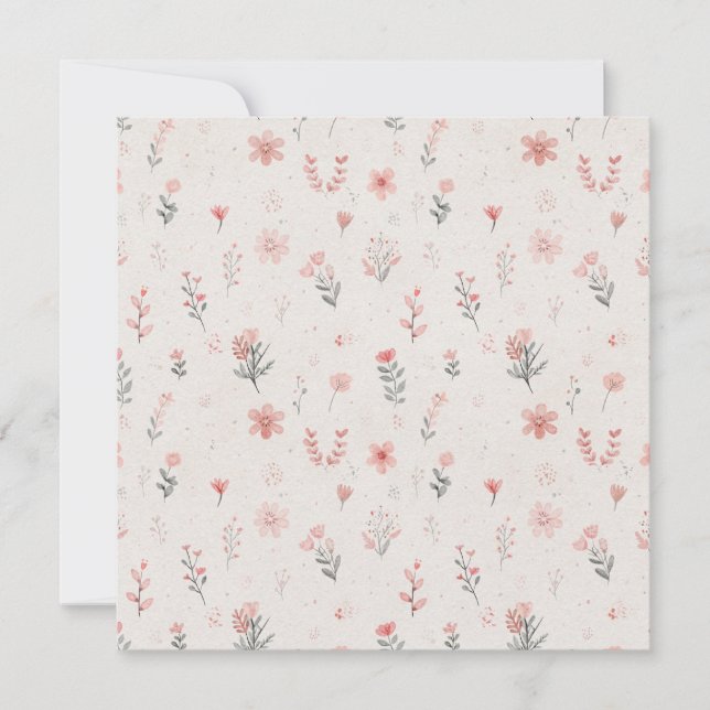 Tiny Floral Square Invitation (Front)