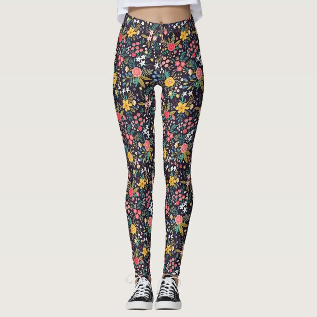 Tiny flower pattern leggings (Front)