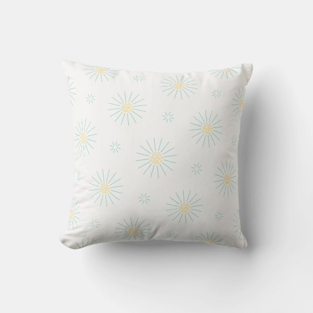Tiny Flowers blue and yellow Cushion (Front)