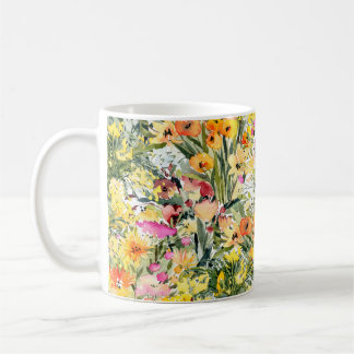 Tiny Flowers Field: Bright Watercolor. Coffee Mug