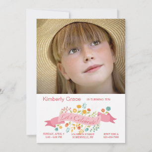 Tiny Flowers Photo Invitation