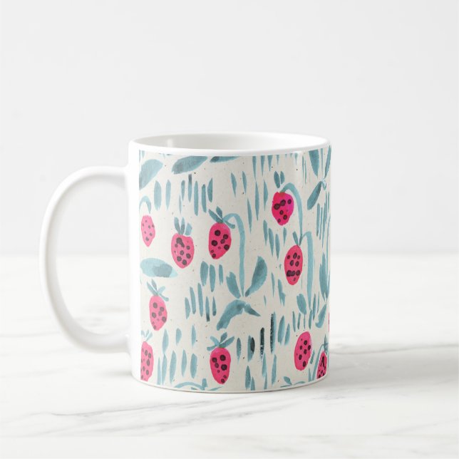 Tiny Flowers: Watercolor Seamless Coffee Mug (Left)