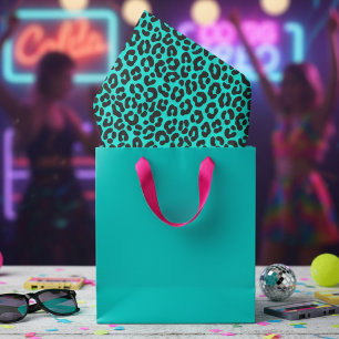 Tiny Fluorescent Blue Leopard Print Tissue Paper