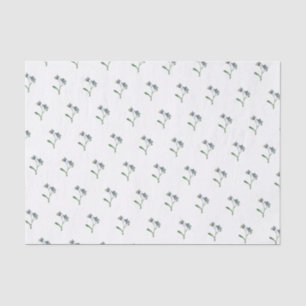 Tiny Forget Me Not Blue Flowers Vintage Tissue Paper