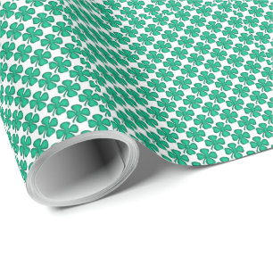 Tiny Four Leaf Clovers matte wrapping paper