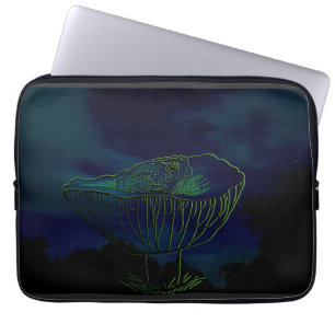 Tiny Frog in a Mushroom Laptop Sleeve