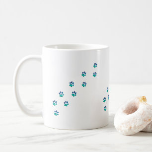 Tiny Funny Dog Pawprints Footprints Coffee Mug