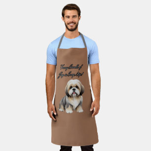 Tiny Furry Friend: Soft Brown, Grey, and White Dog Apron