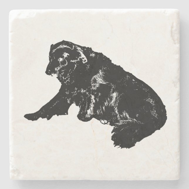 Tiny Gallery: Side-Rest Retriever Stone Coaster (Front)