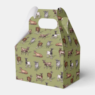 Tiny Goats on Green - Goat Herd Pattern Favour Box