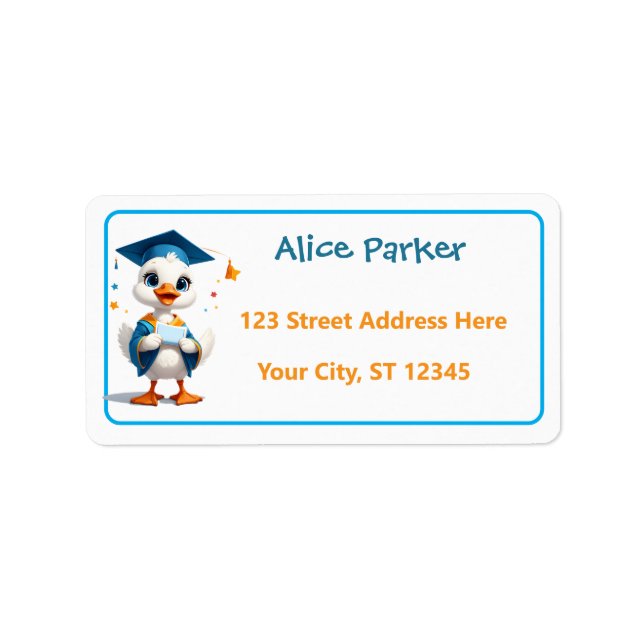 Tiny Goose Graduation Celebration Label (Front)