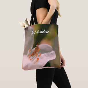 Tiny Grasshopper On Azalea Flower Personalised Tote Bag