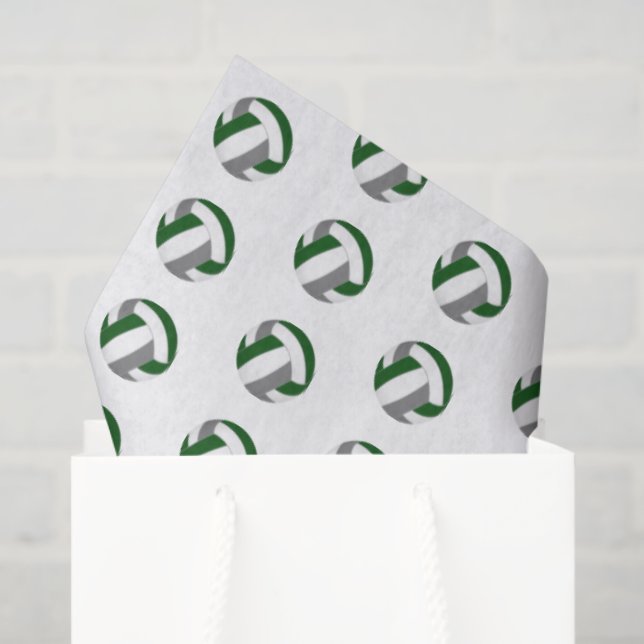 tiny green gray volleyballs pattern tissue paper (Gift Bag)
