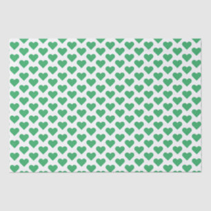 Tiny Green Hearts Pattern Tissue Paper
