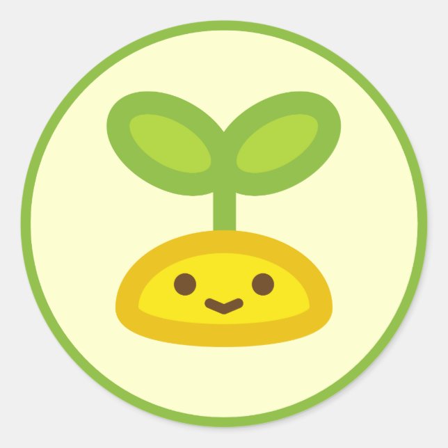 Tiny Green Sprout Classic Round Sticker (Front)