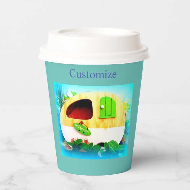 Tiny gypsy caravan casa  paper cups (Front)