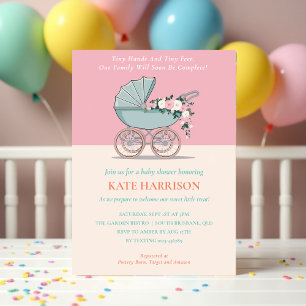 Tiny hands and tiny feet   Baby Shower Invitation