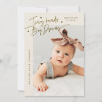 Tiny Hands Big Dreams Script Beige Photo Birth