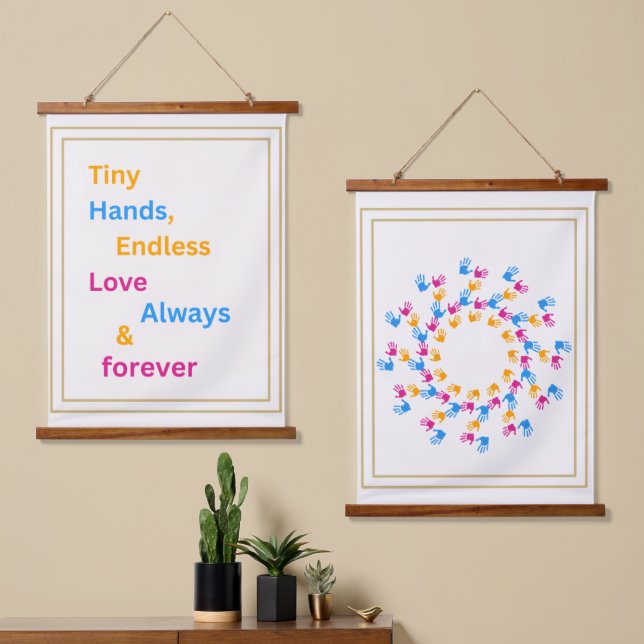 Tiny Hands Endless Love –Family Handprint Wall art (Asymmetrical)