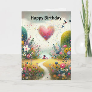 Tiny Happy Moments Birthday Card Whimsical flowers