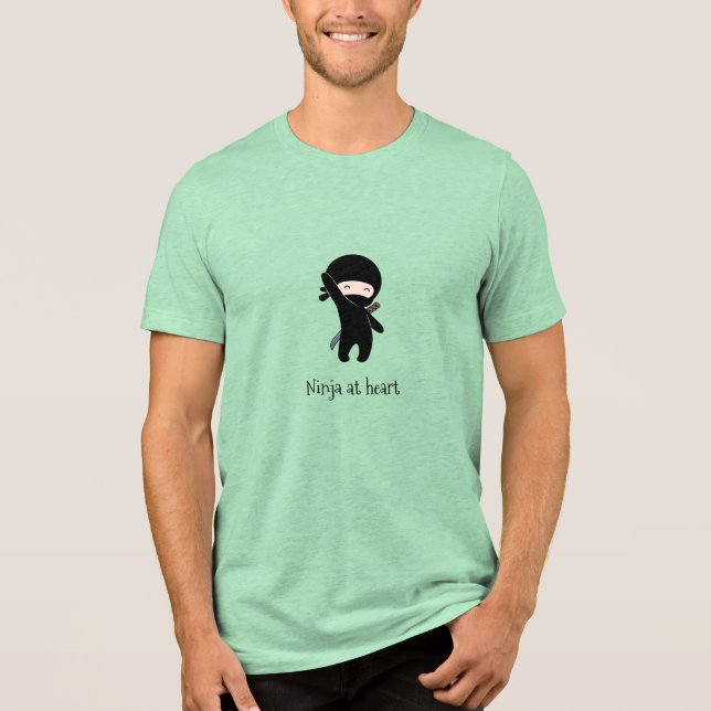 Tiny Happy Ninja at Heart Tri-Blend Shirt (Front)