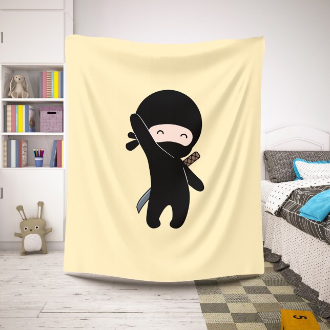 Tiny Happy Ninja on Yellow Sherpa Blanket (Creator Uploaded)