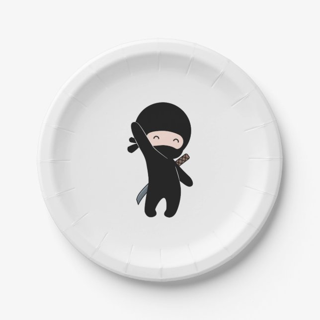 Tiny Happy Ninja Paper Plate (Front)