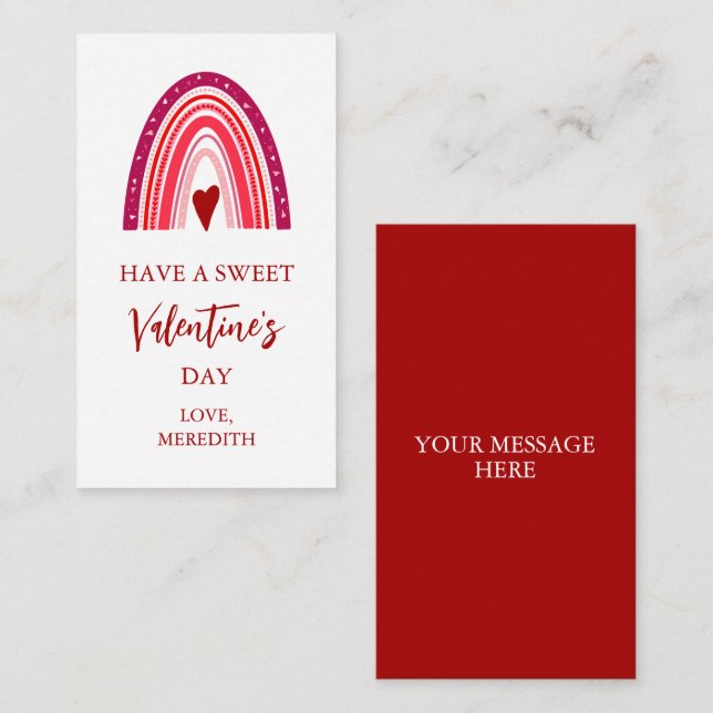 Tiny Have a Sweet Valentine's Day Kids Class Card (Front/Back)