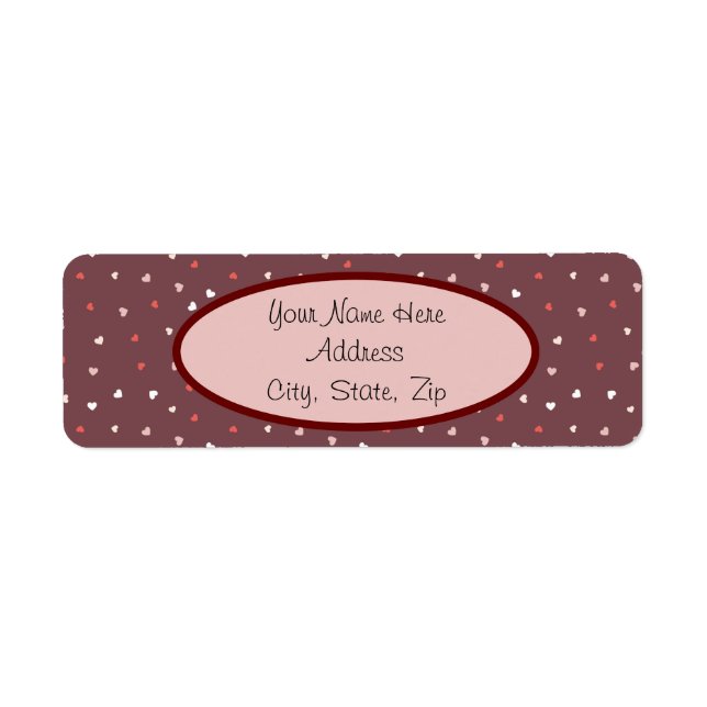 Tiny Heart Pattern Return Address Label (Front)