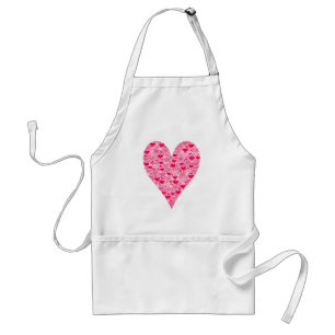 Tiny Hearts Big Heart on Rose Pink Standard Apron