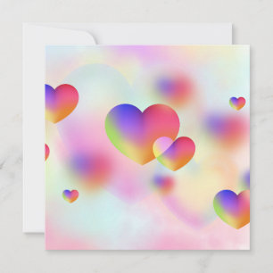 Tiny Hearts in Red and Pink Holiday Card