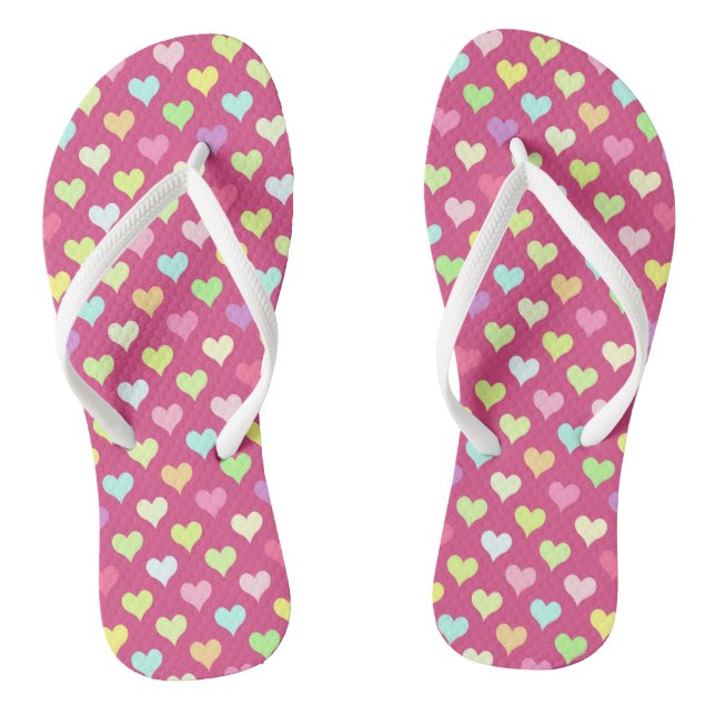 Tiny Hearts Multi-colours Flip Flops (Footbed)