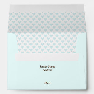 Tiny Hearts Pastel Blue Lined Envelope