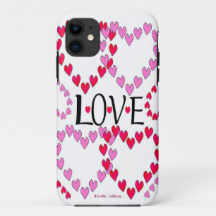 Tiny Hearts Pink Red LOVE iPhone 11 Case
