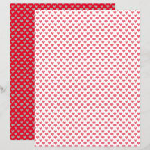 Tiny Hearts Red White Scrapbook Paper