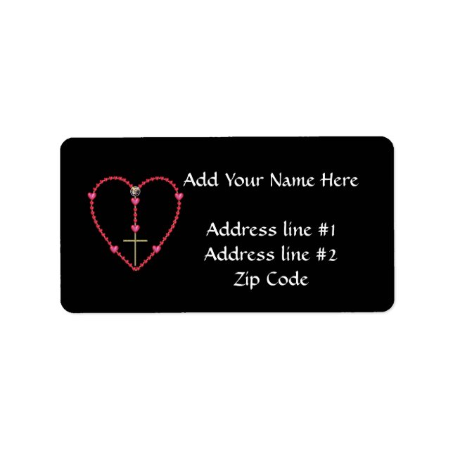 Tiny hearts Rosary Label (Front)