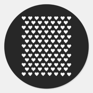 Tiny Hearts White Polka Dot Pattern Cute Valentine Classic Round Sticker
