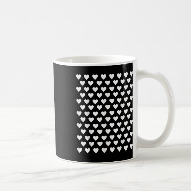 Tiny Hearts White Polka Dot Pattern Cute Valentine Coffee Mug (Right)