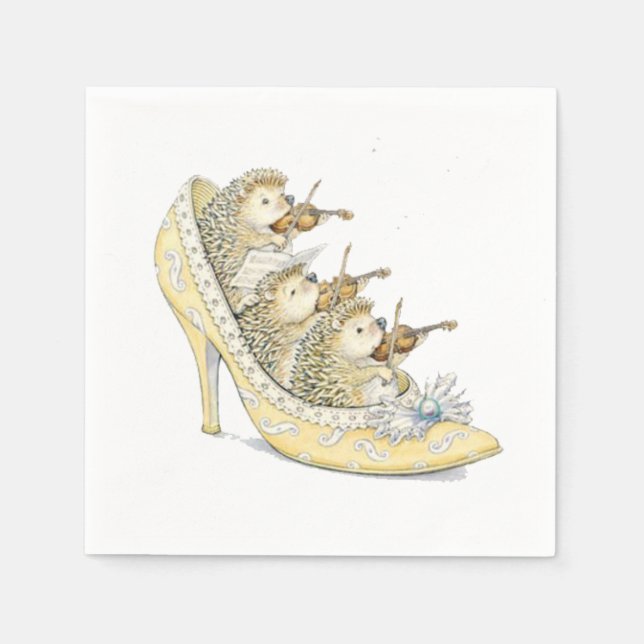 Tiny Hedgehog Orchestra Napkin (Front)