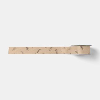 Tiny Herb Kraft Eco Botanical Wrapping Paper Satin Ribbon