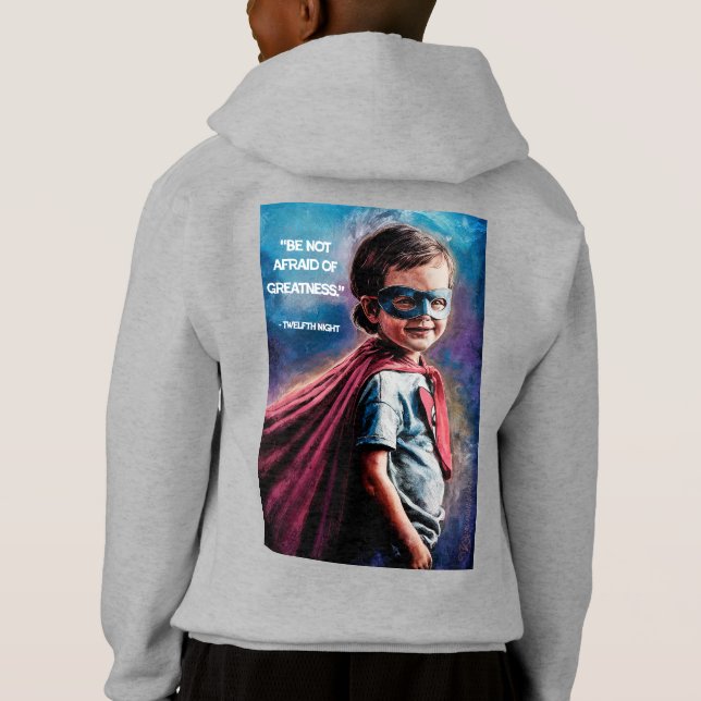 "Tiny Hero" Cute Children's Hoodie (Back)