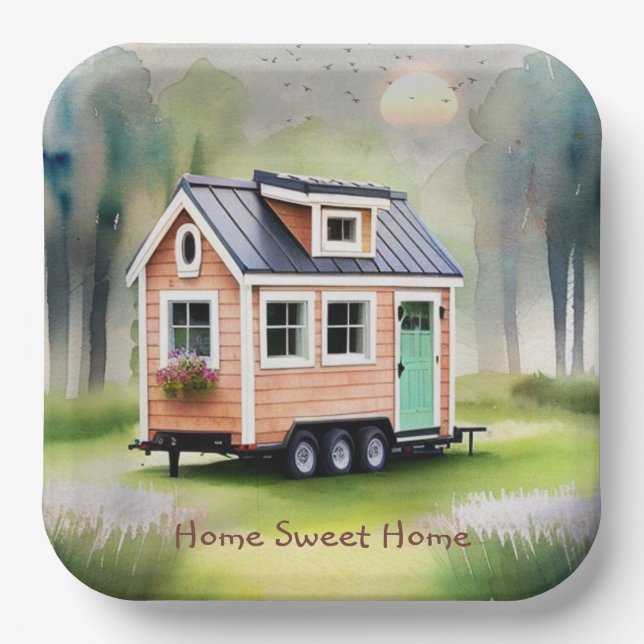 Tiny Home Housewarming Paper Plate (Front)