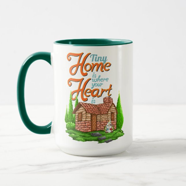 Tiny Home is Where Your Heart Is Gnome Hearts Mug (Left)