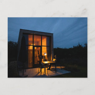TINY HOUSE CABIN NIGHT TIME POSTCARDS