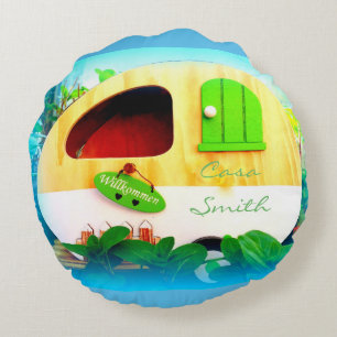 Tiny house casa caravan round cushion