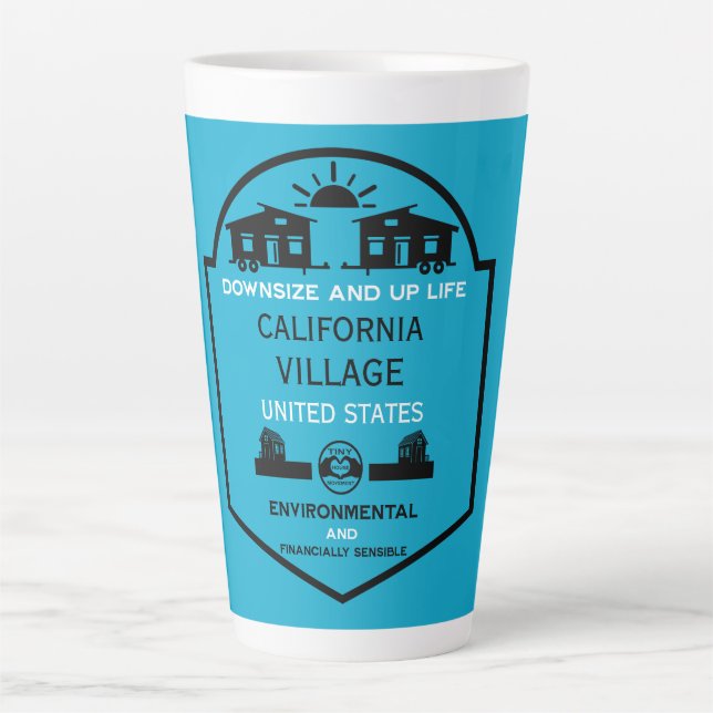 Tiny House Communities Editable Latte Mug (Front)